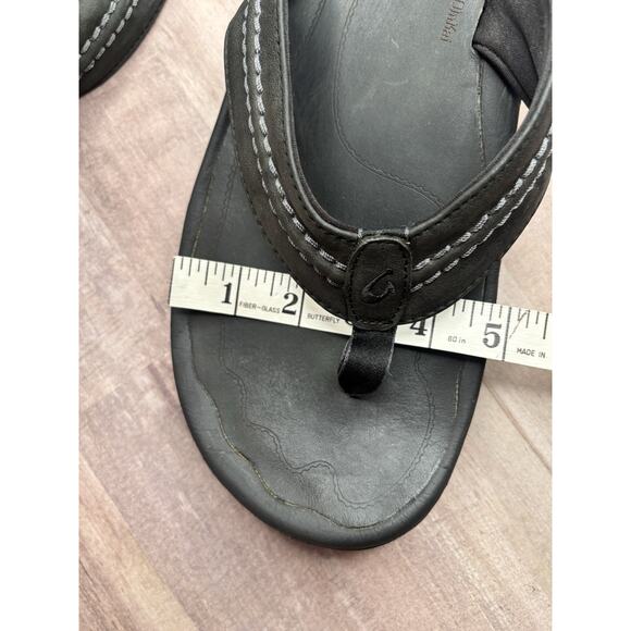Olukai Hokua Flip Flop Mens US 15 Black Beach wear, wet grip, quick dry sandals - Picture 9 of 12